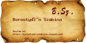Borostyán Szabina névjegykártya