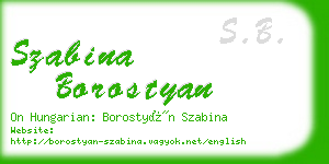 szabina borostyan business card